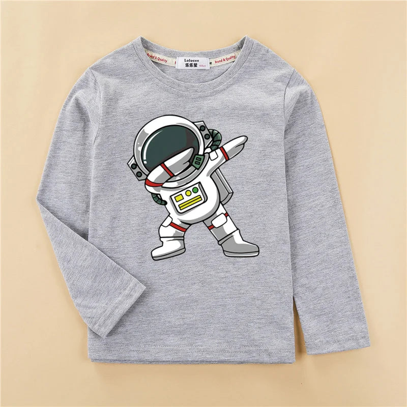 Kinder Langarmshirt mit Astronauten-Motiv