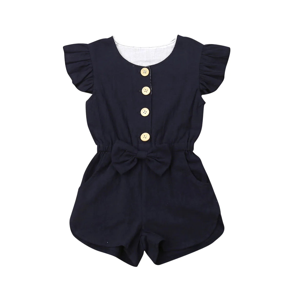 Zauberhafter Kinder-Jumpsuit mit Schleife und Knöpfen