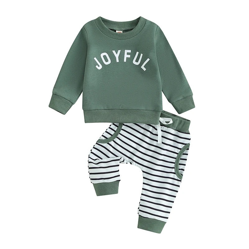Jungen Outfit „Joyful“ – Sweatshirt & Hose (2-teilig)
