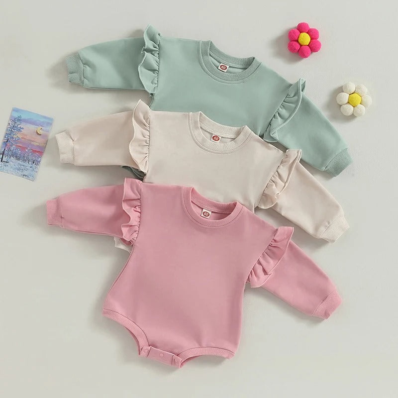 Baby Mädchen Body mit Rüschenärmeln – 3 Designs