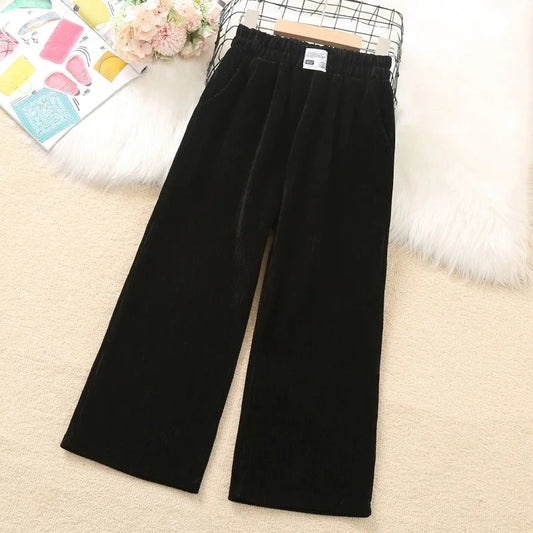 Kinder Rib Hose mit weitem Bein – bequeme Kinderhose mit Struktur