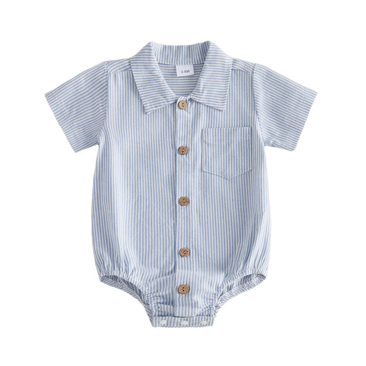 Baby Bodyhemd mit Kragen – Kurzarm Hemd-Body für Jungen