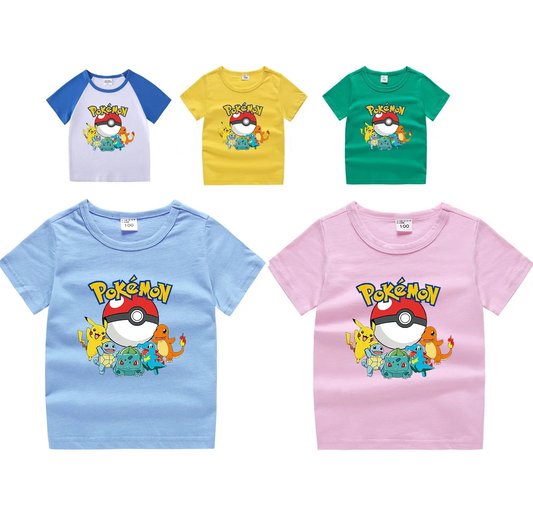 Pokemon T-Shirt für Jungen und Mädchen in verschiedenen Farben