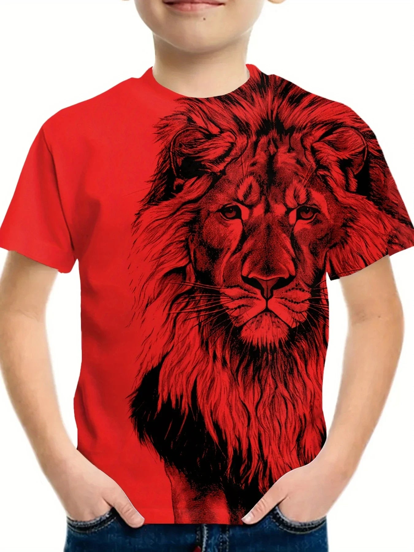 Majestätisches Löwen-T-Shirt für Kinder – Stärke und Stil vereint