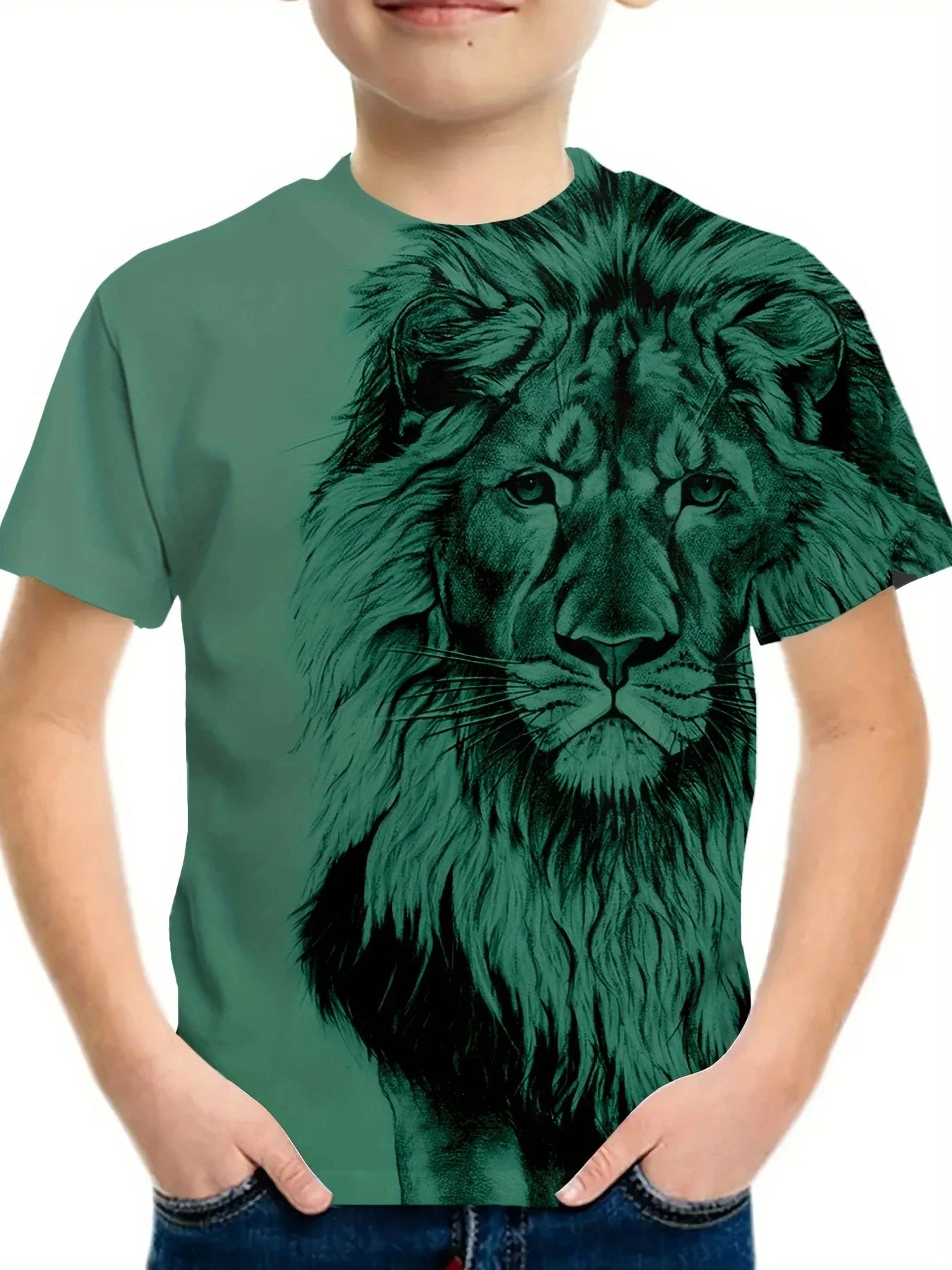 Majestätisches Löwen-T-Shirt für Kinder – Stärke und Stil vereint