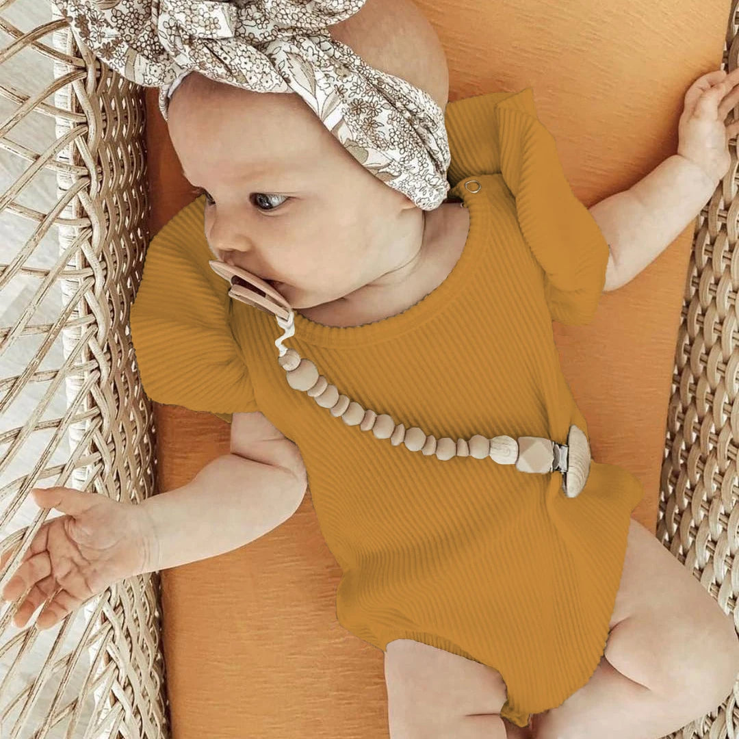 Body mit Flügelärmel im Rippstrickdesign für Mädchen