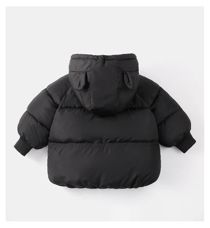 Winterjacke mit Kapuze & Ohren | Daunenjacke / Steppjacke mit Bär-Motiv