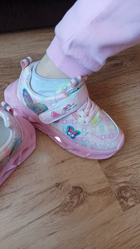 Leuchtende Kinder-Sneaker mit Schmetterlings-Design