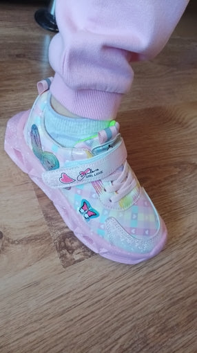 Leuchtende Kinder-Sneaker mit Schmetterlings-Design