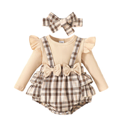 Baby Body & Kopfband für Mädchen mit Rüschen & Schleifen