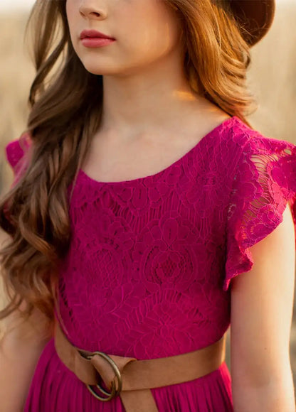 Langes Sommerkleid für Mädchen in zarten Farben