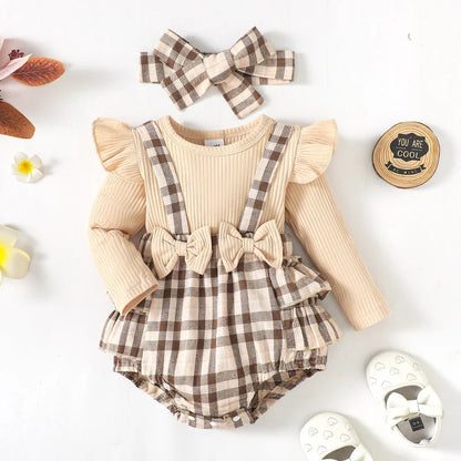 Baby Body & Kopfband für Mädchen mit Rüschen & Schleifen