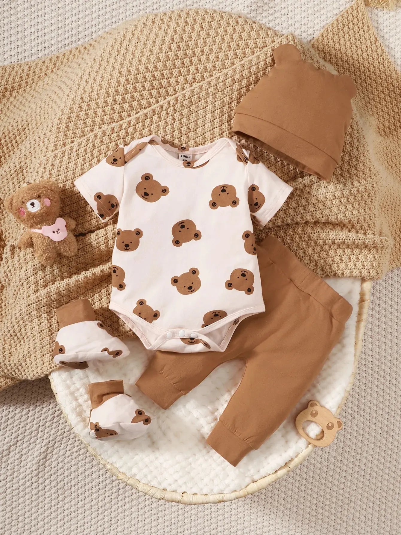 Baby Set 3-teilig für Jungen | Bär