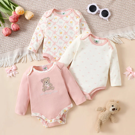 3er-Set Baby-Bodys „Little Bear Dreams“ – Sanft, süß & praktisch