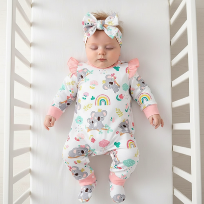 Overall mit Kopfband für Mädchen Koala