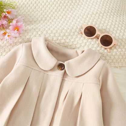 Baby Mantel für Mädchen - Schwarz, Rosa oder Beige
