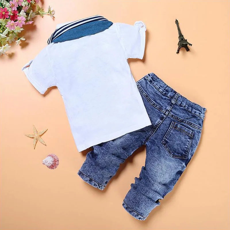 Kinder Set 3-teilig | Hemd, Jeans und Schal