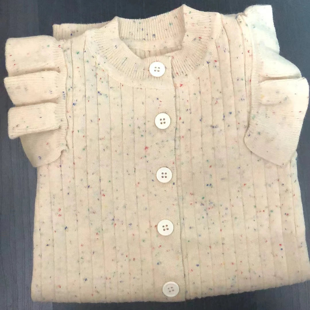 Baby Overall für Mädchen mit Rüschen im Strickdesign