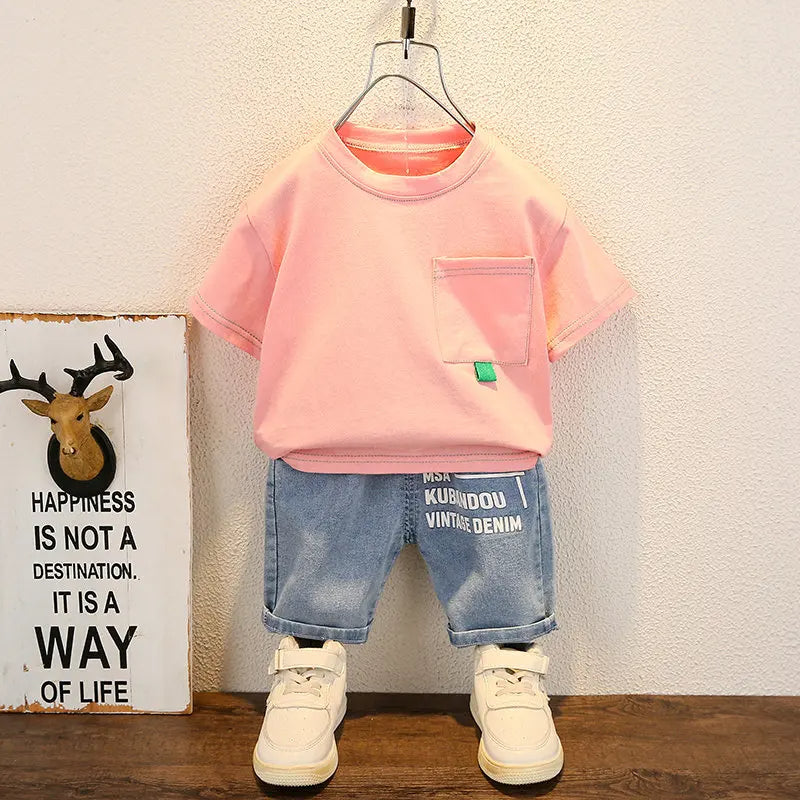Kinder-Set „Urban Style“ – Bequemes T-Shirt & Jeans-Shorts