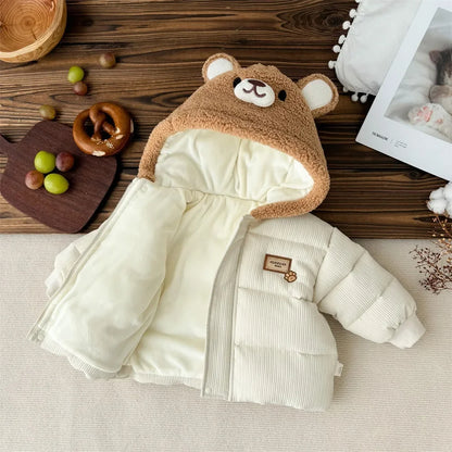 Winterjacke mit Kapuze & Ohren / Innenleben aus Fleece / Kapuze aus Teddyfell