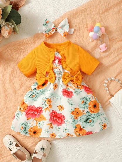 Baby Mädchen Kleid-Set „Blütenzauber“