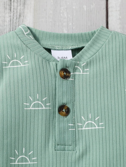 Baby Jungen 2-teiliges Outfit mit Sonnen-Print – Body & Hose