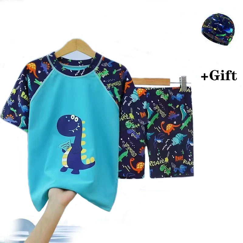 Dino Bade-Set für Kinder – UV-Schutz, 3-teilig