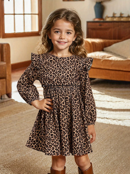 Mädchen Kleid mit Leopardenmuster – Stilvoll & Bequem für kleine Trendsetterinnen