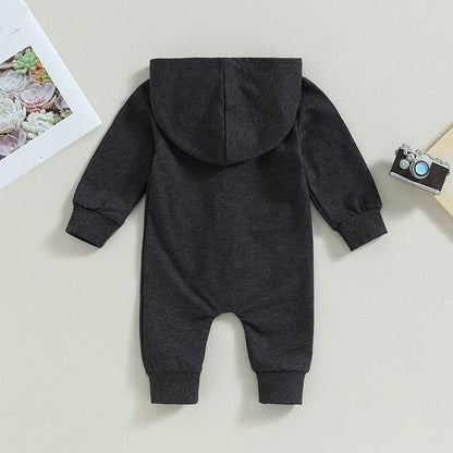 Baby Overall mit Kapuze einfarbig