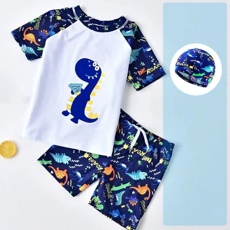 Dino Bade-Set für Kinder – UV-Schutz, 3-teilig