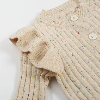 Baby Overall für Mädchen mit Rüschen im Strickdesign