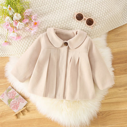 Baby Mantel für Mädchen - Schwarz, Rosa oder Beige