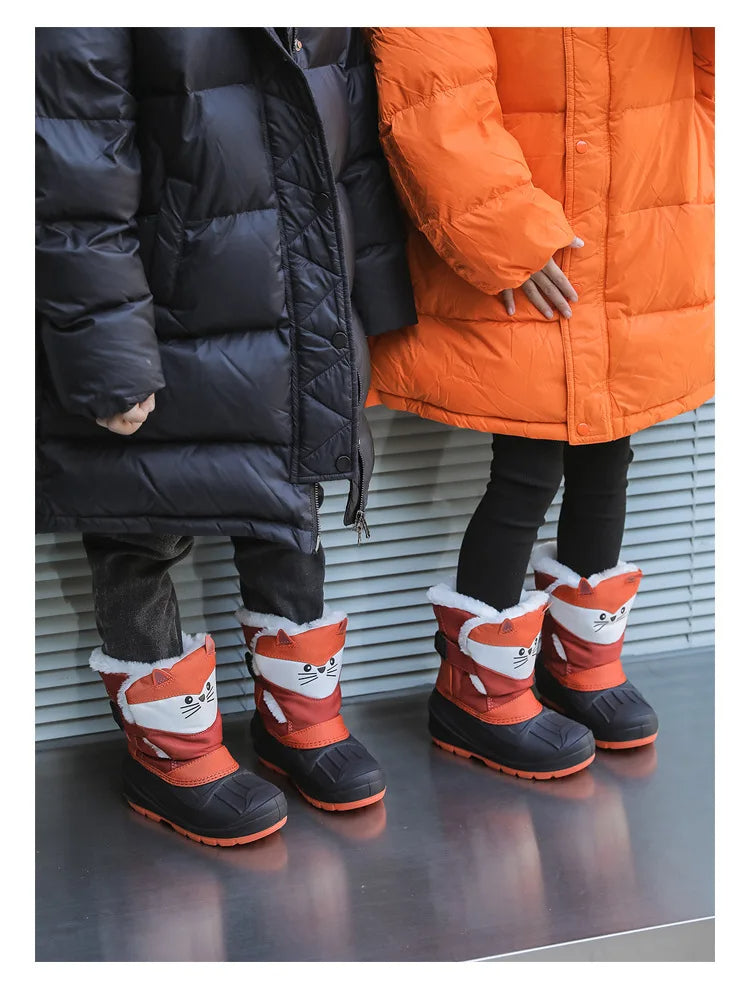 Kuschelige Fuchs-Winterstiefel für Kinder