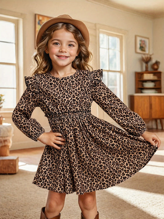 Mädchen Kleid mit Leopardenmuster – Stilvoll & Bequem für kleine Trendsetterinnen