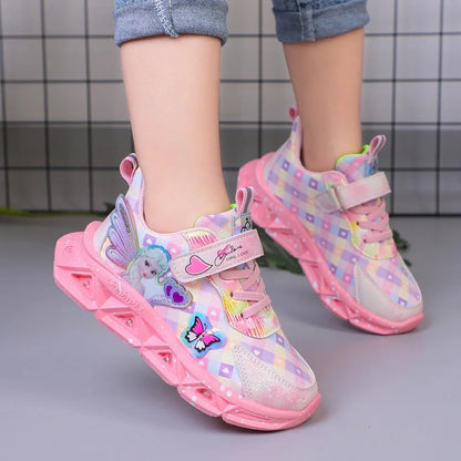 Leuchtende Kinder-Sneaker mit Schmetterlings-Design