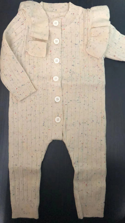 Baby Overall für Mädchen mit Rüschen im Strickdesign