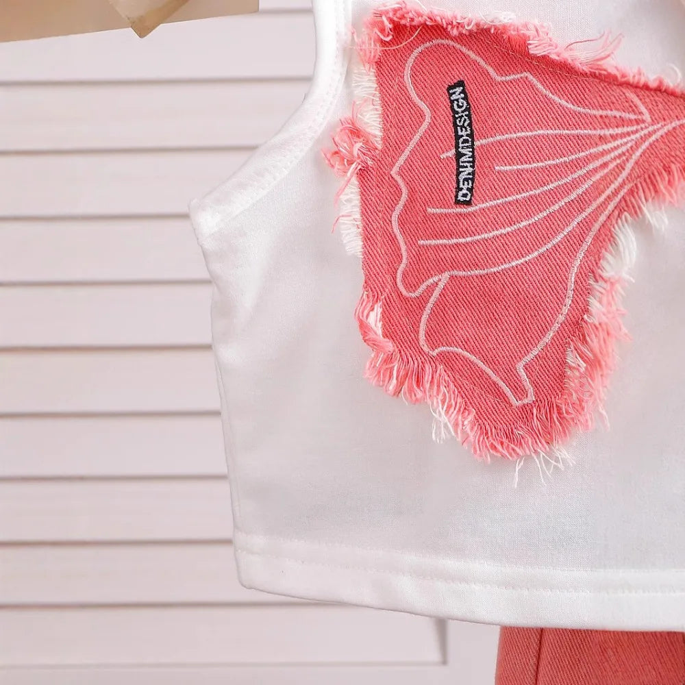 Set für Mädchen – Stylisches 2-teiliges Outfit in Rosa & Weiß
