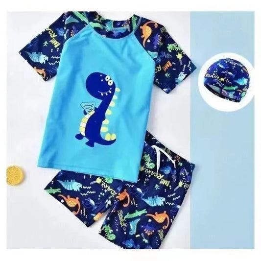 Dino Bade-Set für Kinder – UV-Schutz, 3-teilig