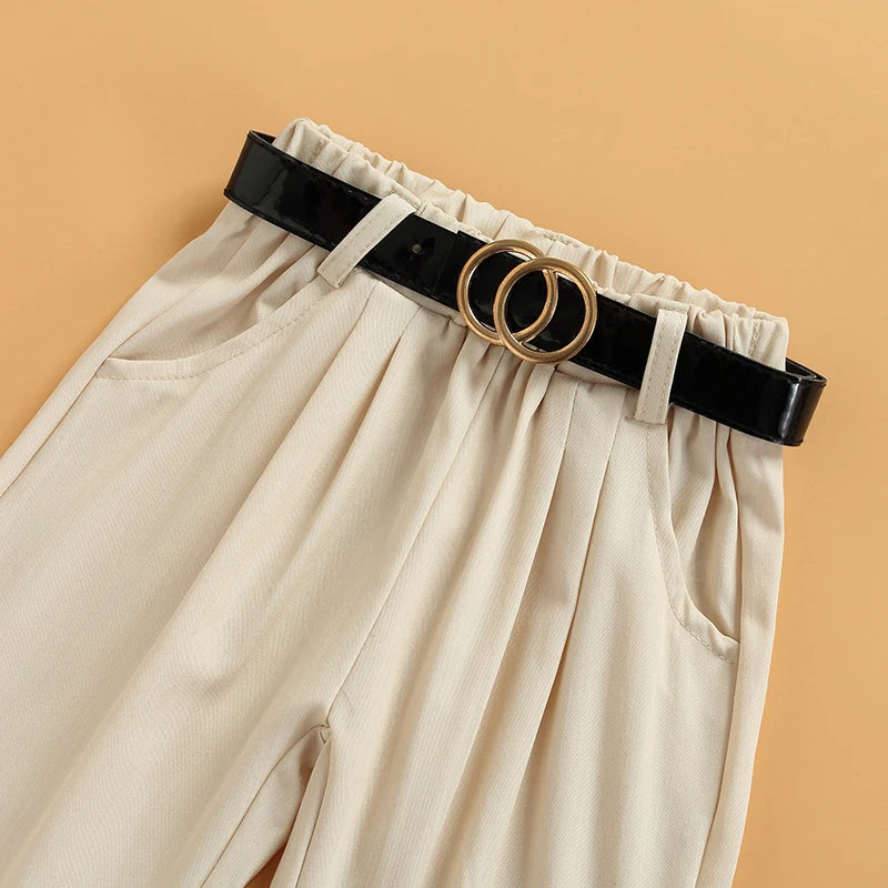 2-teiliges Set – Elegantes Top & Komfort-Hose mit Gürtel