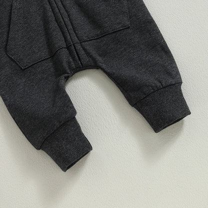 Baby Overall mit Kapuze einfarbig