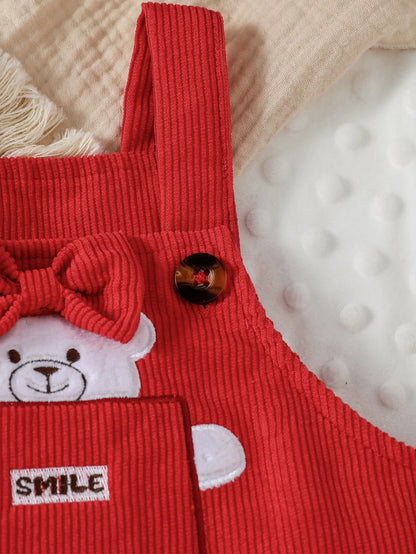 3-teiliges Baby-Outfit mit Body, Latzhose & Haarband