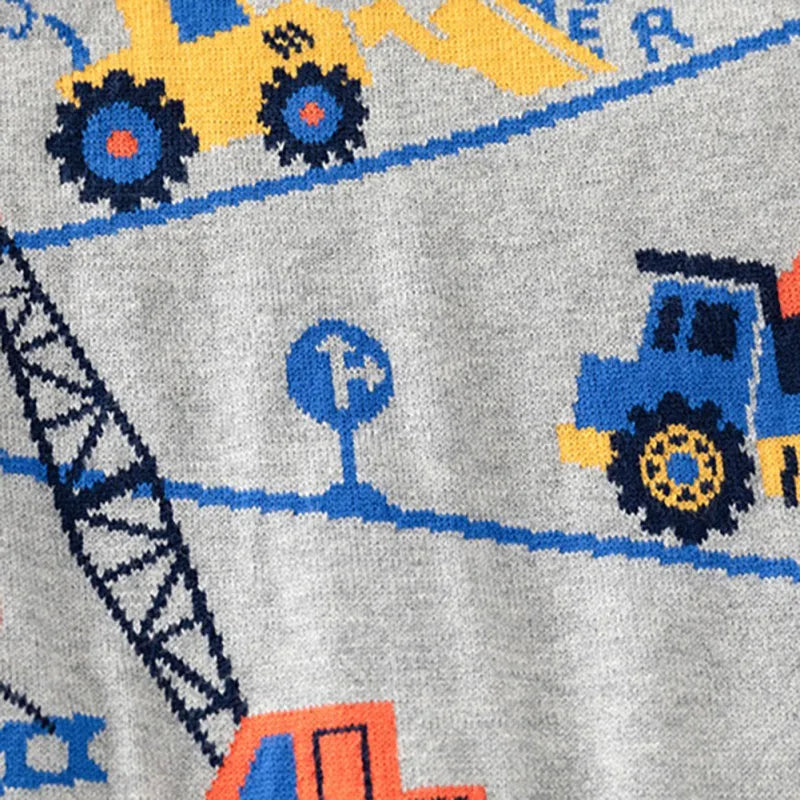 Abenteuerlicher Baustellen-Pullover für Kinder