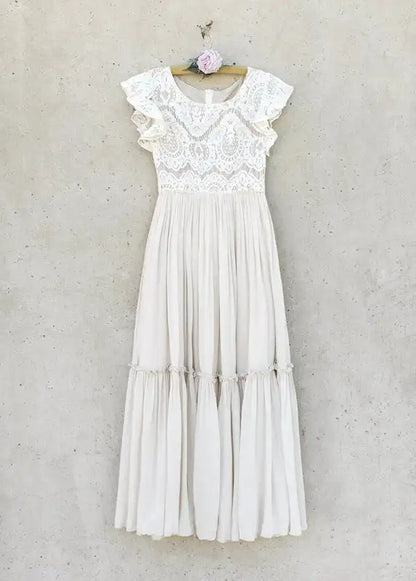 Langes Sommerkleid für Mädchen in zarten Farben