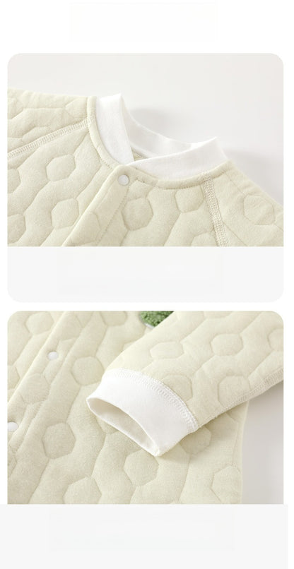 Baby Strampler mit Steppstruktur & Tierdetail