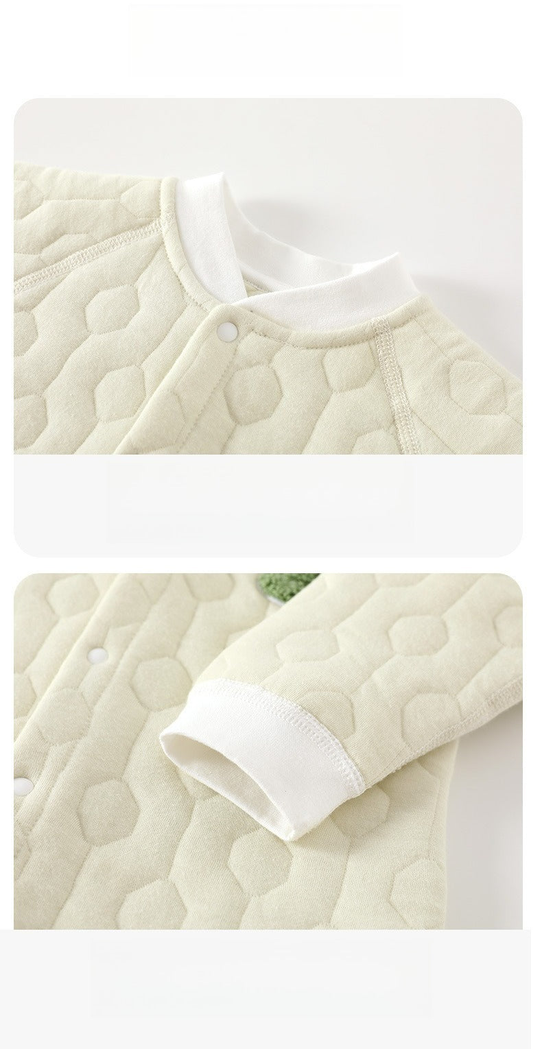 Baby Strampler mit Steppstruktur & Tierdetail