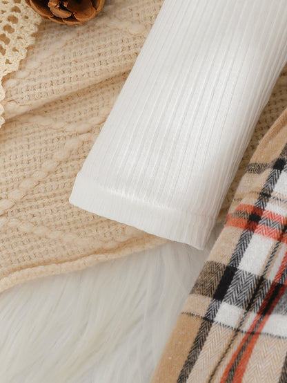 Baby Mädchen Kleid im Karo-Design mit Schleife & Haarband – langarm