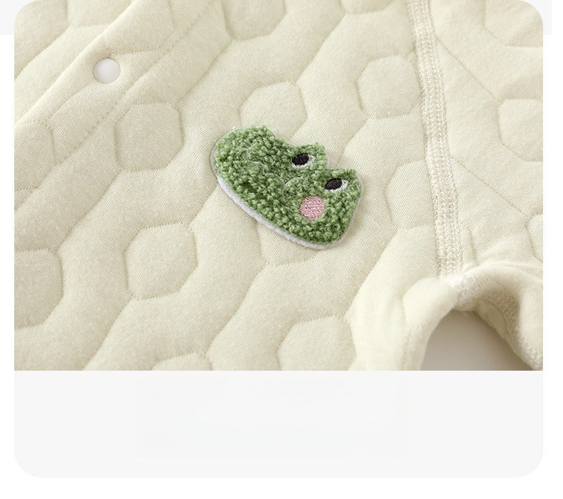 Baby Strampler mit Steppstruktur & Tierdetail