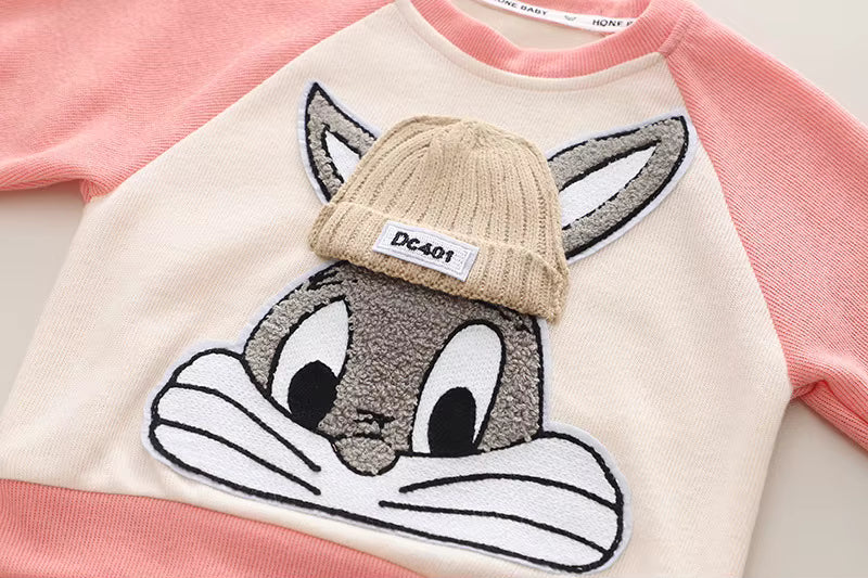 Zweiteiliges Kinder-Set „Häschen“ – Pullover & Hose aus Soft-Sweat