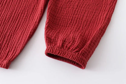 Jungen Musselin Set 2-teilig – Sommer Outfit mit Knopfleiste