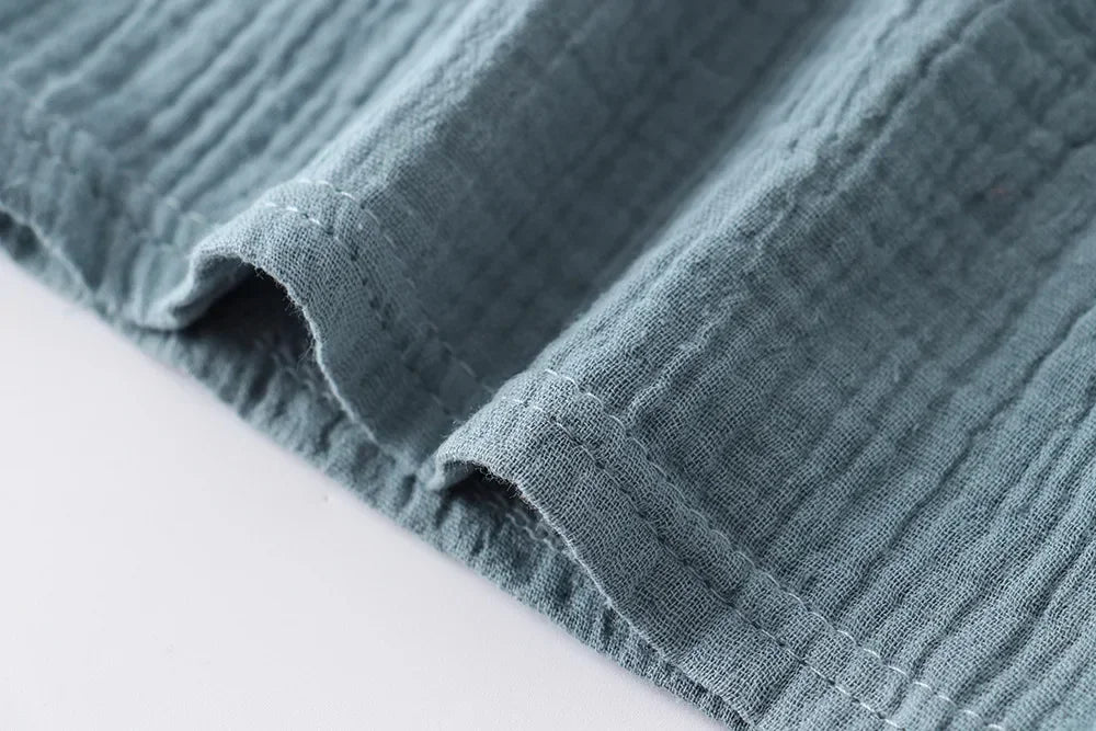 Jungen Musselin Set 2-teilig – Sommer Outfit mit Knopfleiste